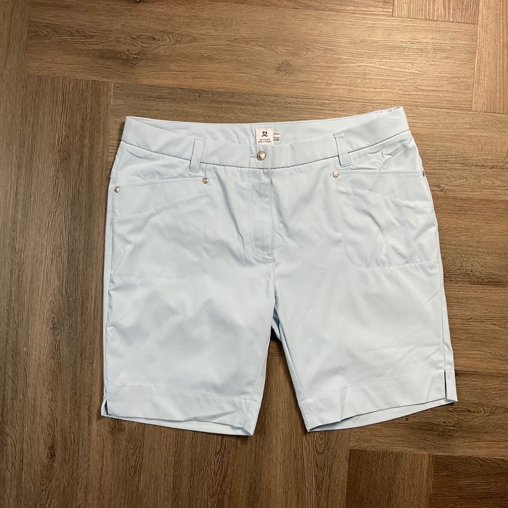 Daily Sports Golf Tennis Sports Bermuda Shorts Womens 16 Light Blue Polyester